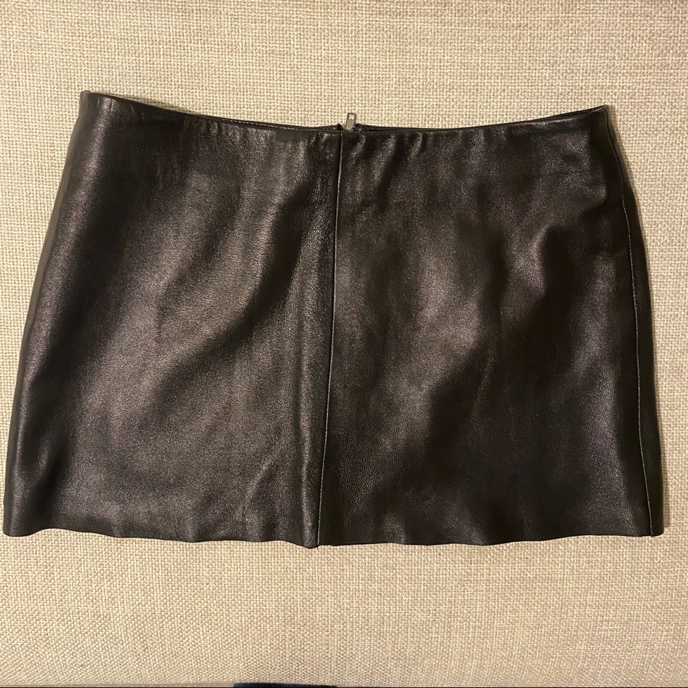 LNA black leather mini shirt size S